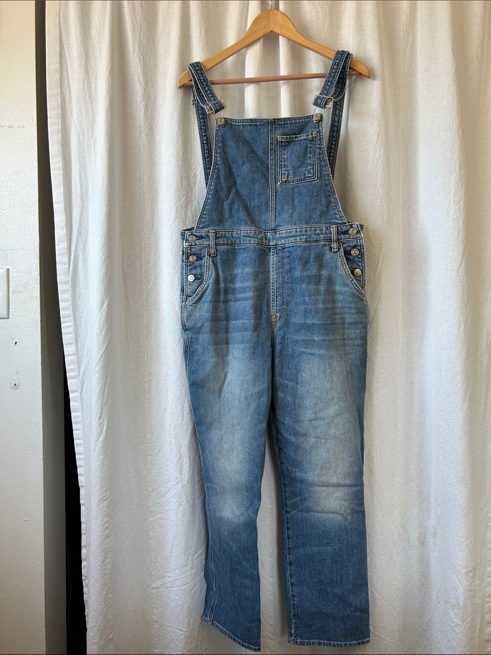 7 For All Mankind Blue Denim Overalls - Classic Bib